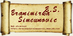 Branimirka Simeunović vizit kartica
